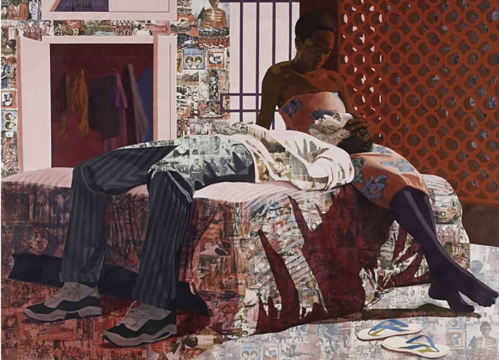 Njideka Akunyili Crosby
Acrylic, pastel, charcoal, colored pencil and Xerox transfers on paper
68 × 96 in | 172.7 × 243.8 cm